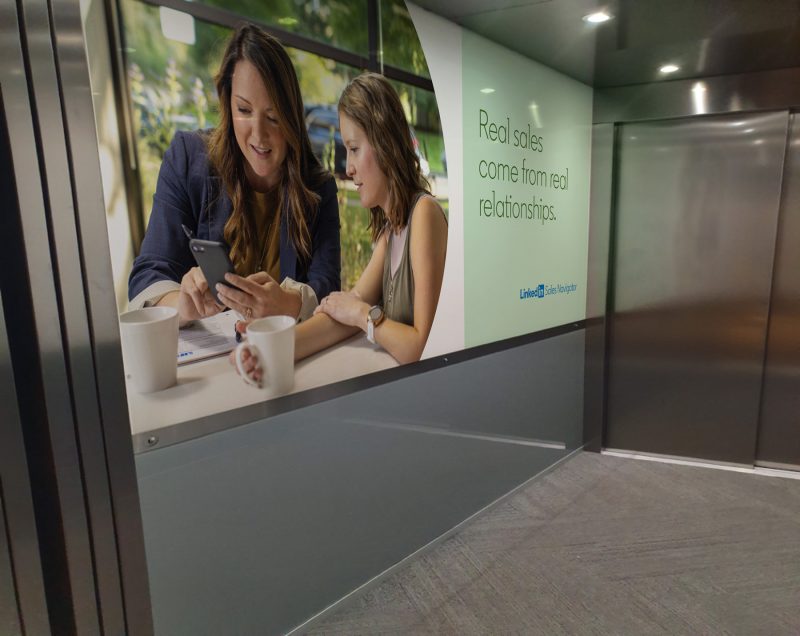 Inside the LinkedIn head office - (lift interior)